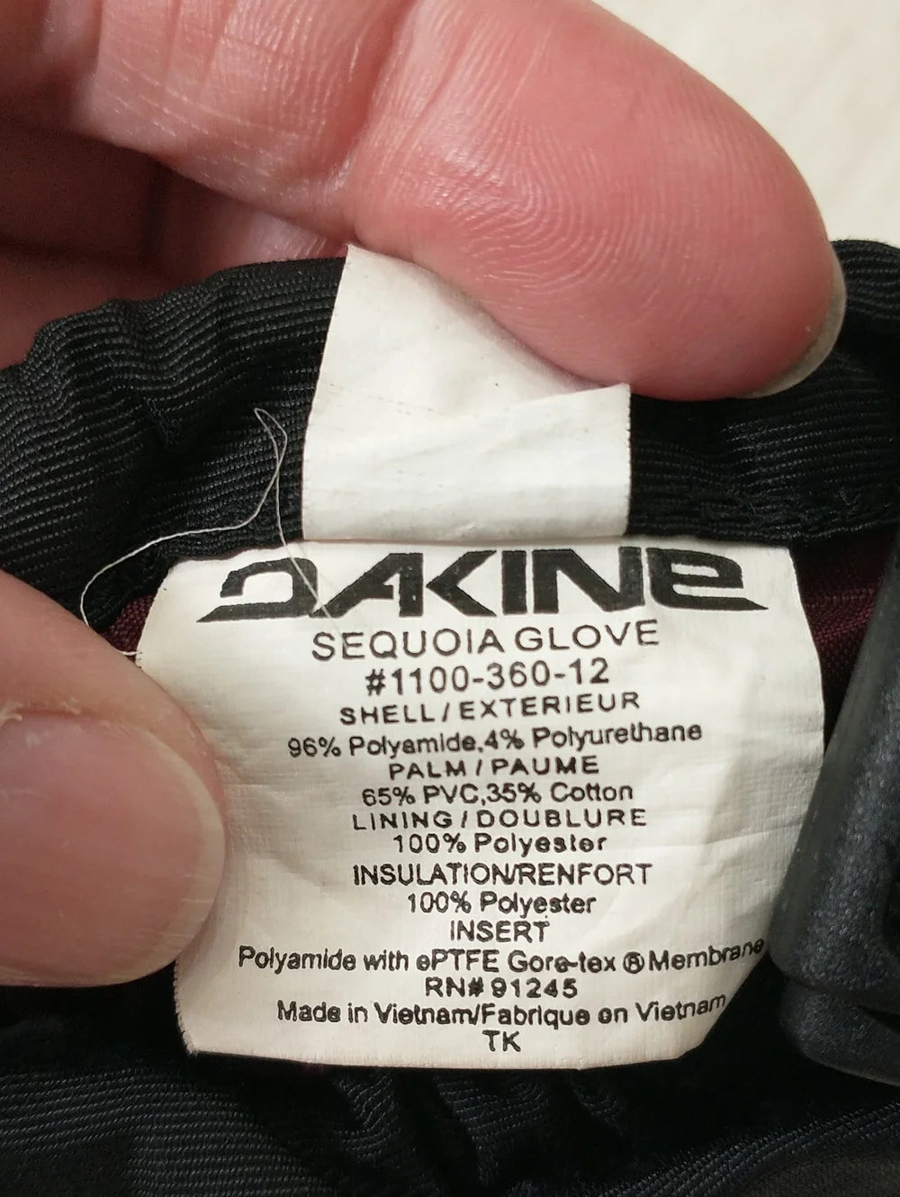 Dakine Eclipse Gore Tex Winter Gloves, Zipper Insert, Cinches, Women's Size M